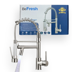 Canilla De Cocina Befresh Monocomando Con Rociador Rebatible Con Luz Led