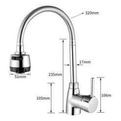 Alternative view of Canilla Zinc, agua F/C 1100g