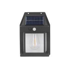 Aplique Solar Led De Pared + Sensor Movimiento Luz Cálida Exterior