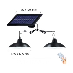 Alternative view of Lampara Colgante Solar Luz Fría 6500K con Control Remoto y Batería 2400 mAh