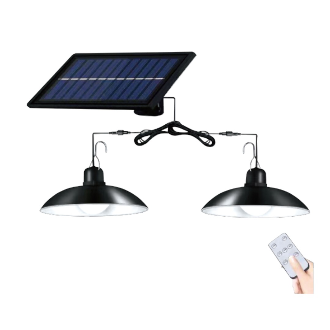 Lampara Colgante Solar Luz Fría 6500K con Control Remoto y Batería 2400 mAh