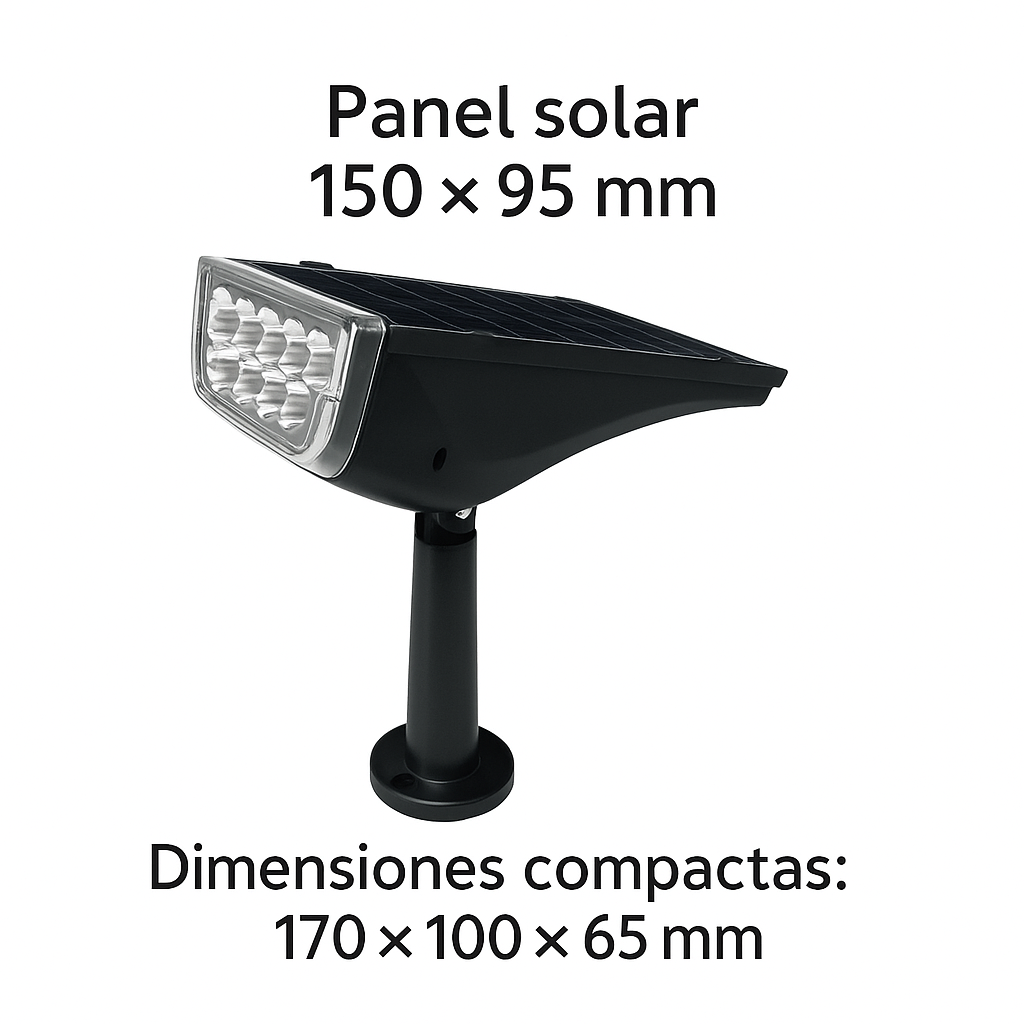 Aplique Estaca Solar Led 10W Exterior Blanco Frío 6500K con Encendido Automático - Imagen 3