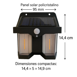 Alternative view of Farol Solar De Pared + Sensor Movimiento Luz Cálida Exterior