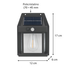 Alternative view of Aplique Solar Led De Pared + Sensor Movimiento Luz Cálida Exterior