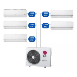 Aire Multisplit LG Inverter 5 a 1 Pared 5 x 3000 Frigorias