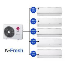 Aire Multisplit LG Inverter 5 a 1 Pared 4 x 3000 1 x 6000 Frigorias